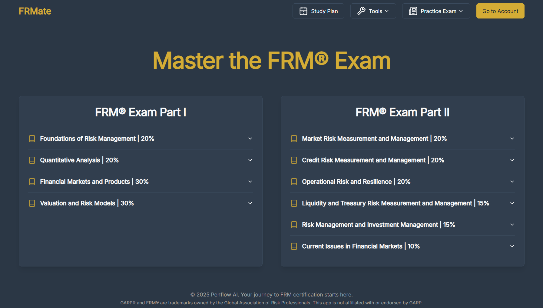 FRMate Dashboard - Master the FRM Exam